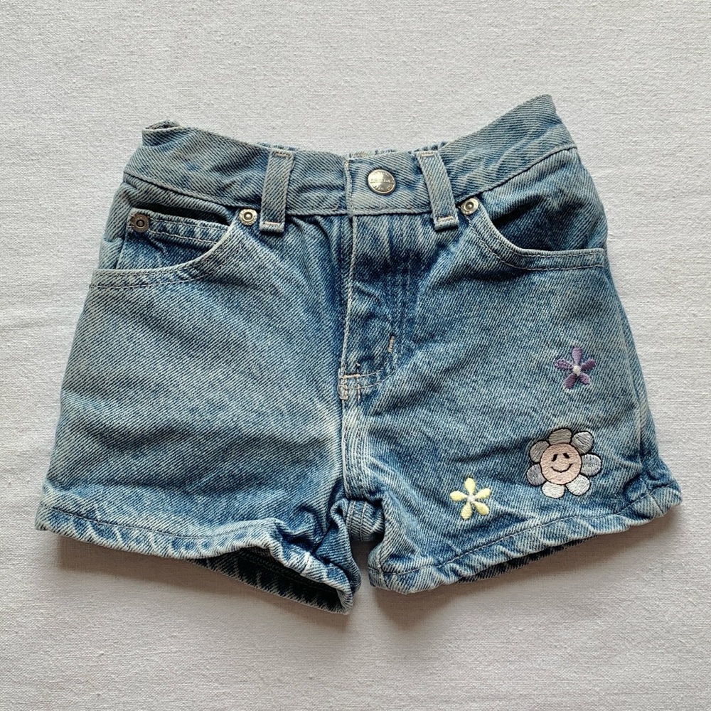 Sonoma Light Blue Denim Kids Shorts with Flower Embroidery